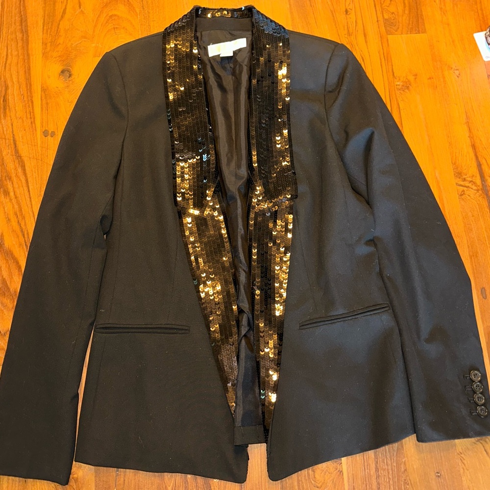Michael Kors Women’s Black Sequin Blazer Size 4